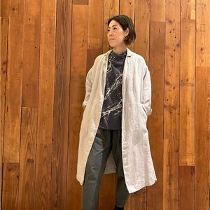 PAS DE CALAIS - Linen Broken Satin Trench Coat NWT (745usd) PTP 28”